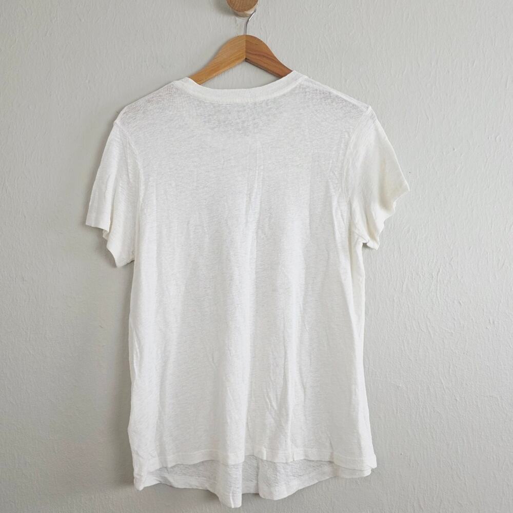 NEW Zadig & Voltaire Azedi Jormi Strass Crystal Linen Blend T-Shirt White Large - Picture 13 of 14